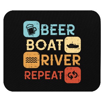 Discover Beer Boat River Repeat Mouse Pads