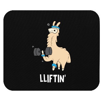 Discover Lama in the gym - lifting weights Mouse Pads