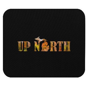 Discover Up North Michigan Fall Leaves Silhouette Design Mouse Pads