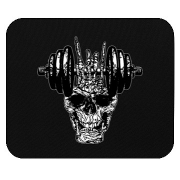 Discover Gym Gift Skull Sport Barbell Music Training Mouse Pads