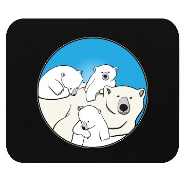 Discover The polar bear family Mouse Pads
