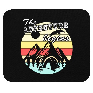 Discover Camping Retro Vintage Adventure Camping Gift Mouse Pads