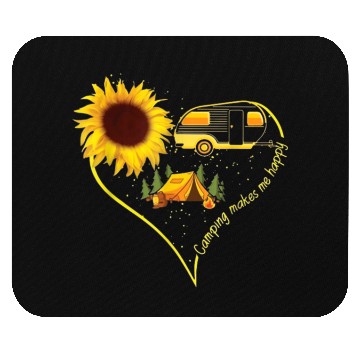 Discover Camping Makes Me happy Mouse Pads Funny Sunflower