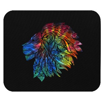 Discover Psychedelic Lion Design Gift. Rainbow Mandala Mouse Pads