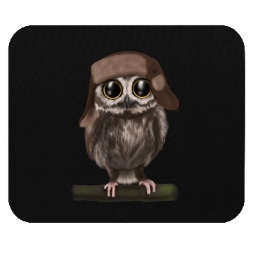 Discover Owl - Ushanka big eyes Mouse Pads