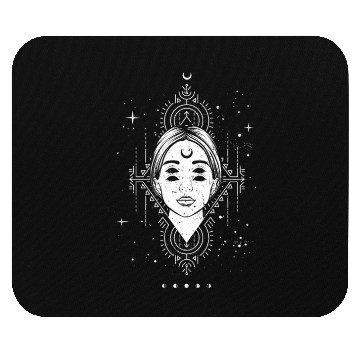 Discover Occult Moon Baphomet Tarot Card Satanic Devil Mouse Pads