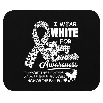 Discover Men Women I Wear White For Lung Cancer Awareness Mouse Pads