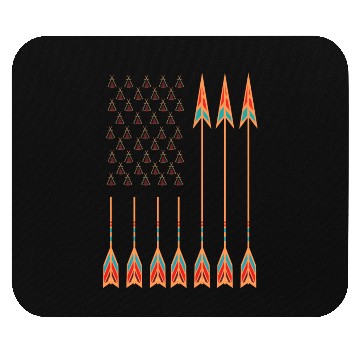 Discover Native American Day with tents & arrows as US flag Mouse Pads
