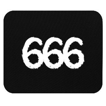 Discover 666 symbol number white Mouse Pads