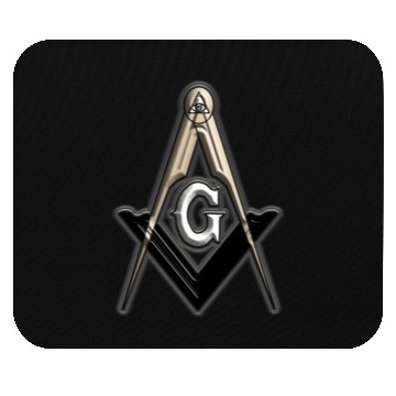 Discover Freemason Compass Metal White Sharp Mouse Pads