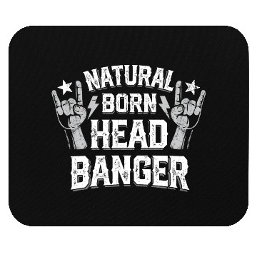 Discover Natural born Headbanger Devil horns Heavy Metal Mouse Pads