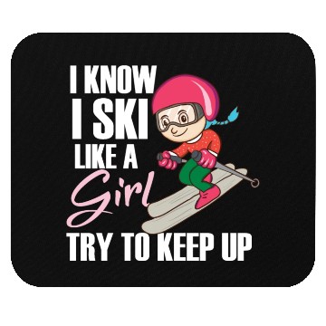 Discover Winter Ski Girl Mouse Pads