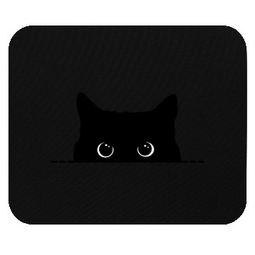 Discover Black Cat Peeking Mouse Pads