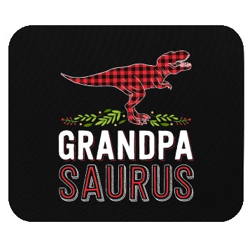 Discover Grandpa Saurus T Rex Red Plaid Matching Family Mouse Pads