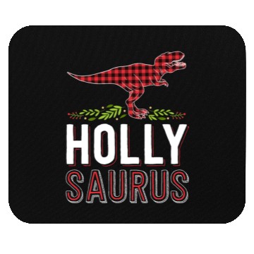 Discover Holly Saurus T Rex Red Plaid Matching Family Mouse Pads