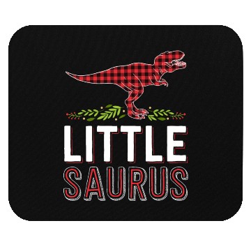 Discover Little Saurus T Rex Kid Red Plaid Matching Family Mouse Pads