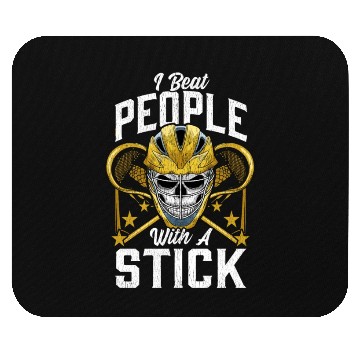 Discover Funny I Beat People With a Stick Lacrosse LAX Pun Mouse Pads