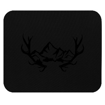 Discover Deer antlers, mountains and forest Mouse Pads