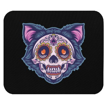 Discover Mexican skull cat Mouse Pads