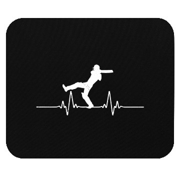 Discover Heart Beat Cricket Cricket Player Gift Idea Mouse Pads