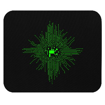 Discover Power Circuit Tech Nerd CPU Green Mouse Pads