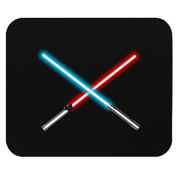Discover Red and Blue Dueling Crossed Lightsabers Mouse Pads