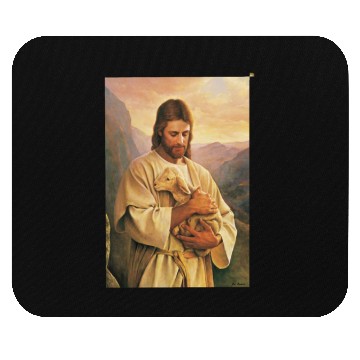 Discover Jesus Christ holding the lost sheep pp5 Mouse Pads