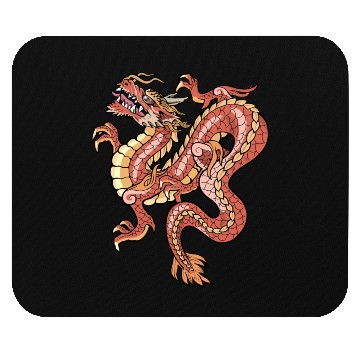 Discover big red chinese dragon Mouse Pads