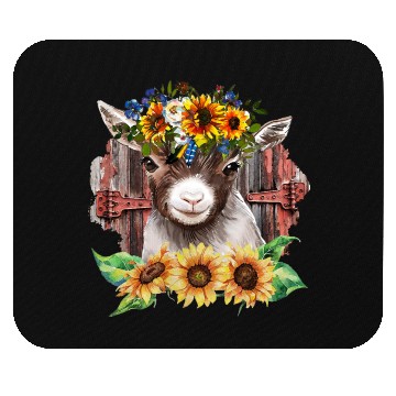 Discover Sunflower Goat Mouse Pads