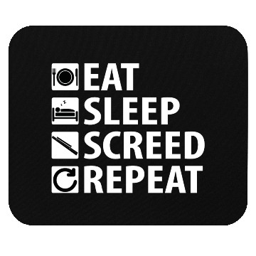 Discover Eat Sleep Screed Repeat (white text) Mouse Pads