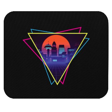 Discover future city synthwave Mouse Pads