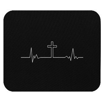 Discover Heartbeat Cross Crucifix Jesus Christ Church God Mouse Pads