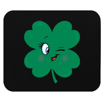 Discover shamrock wink face Mouse Pads
