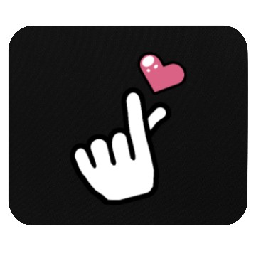 Discover heart finger korean pop Mouse Pads