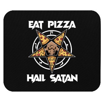 Discover Baphomet Pentagram Lucifer Eat Pizza Hail Satan Mouse Pads