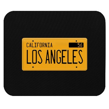 Discover Los Angeles California 1956 yellow license plate Mouse Pads