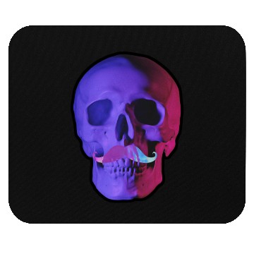 Discover Neon Mustache Skull Mouse Pads