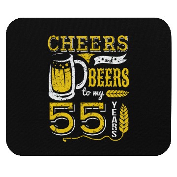 Discover Cheers and Beers 55th Birthday Gift Idea Mouse Pads