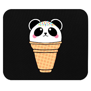 Discover Cute funny sweet Ice cream panda Kawaii cartoon. Mouse Pads