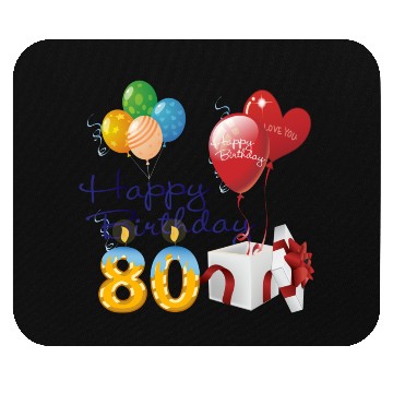 Discover 80th Birthday Anniversary candles balloons present Mouse Pads