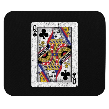Discover queen of clubs playing card Mouse Pads