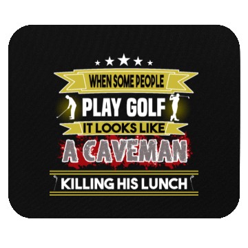 Discover play golf caveman humor golf humor funny golf gift Mouse Pads