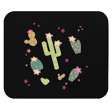 Discover various cactus plants with flowers pattern Mouse Pads