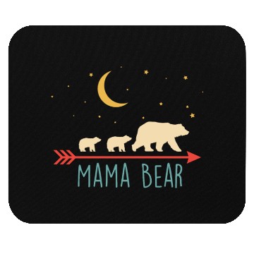 Discover Mama Bear with 2 Cubs Retro Mother's Day Mouse Pads