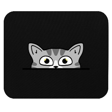 Discover Cute funny curious grey cat peeking at you. Mouse Pads