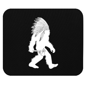 Discover native american bigfoot wearing head holding Mouse Pads