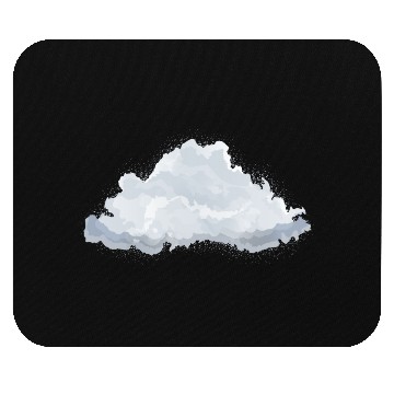 Discover single drawn fluffy white cloud Mouse Pads