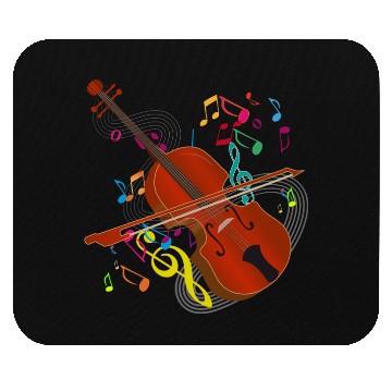 Discover red-brown hand-drawn violin with notes Mouse Pads