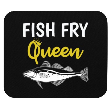 Discover Funny Fish Fry Queen print Mouse Pads