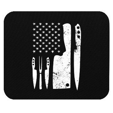Discover Chef Knife - Patriotic Easter US Flag Mouse Pads